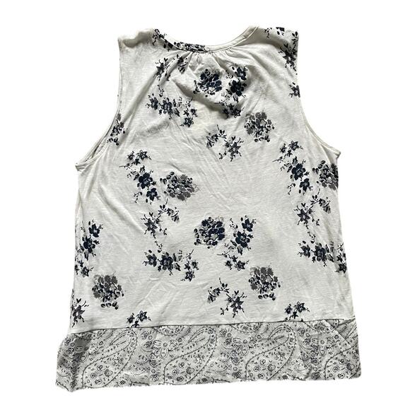 Lucky Brand Womens/Teen Floral Sleeveless Paisley Top Size Large Flowy Boho - Picture 2 of 8